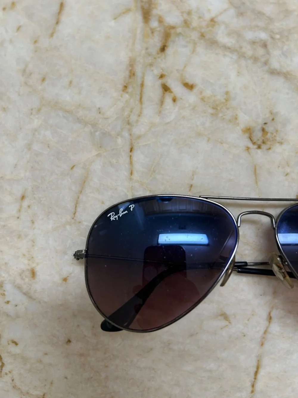 Ray-Ban Aviator Sunglasses - Gradient Blue to Brown Lenses - Picture 2 of 7